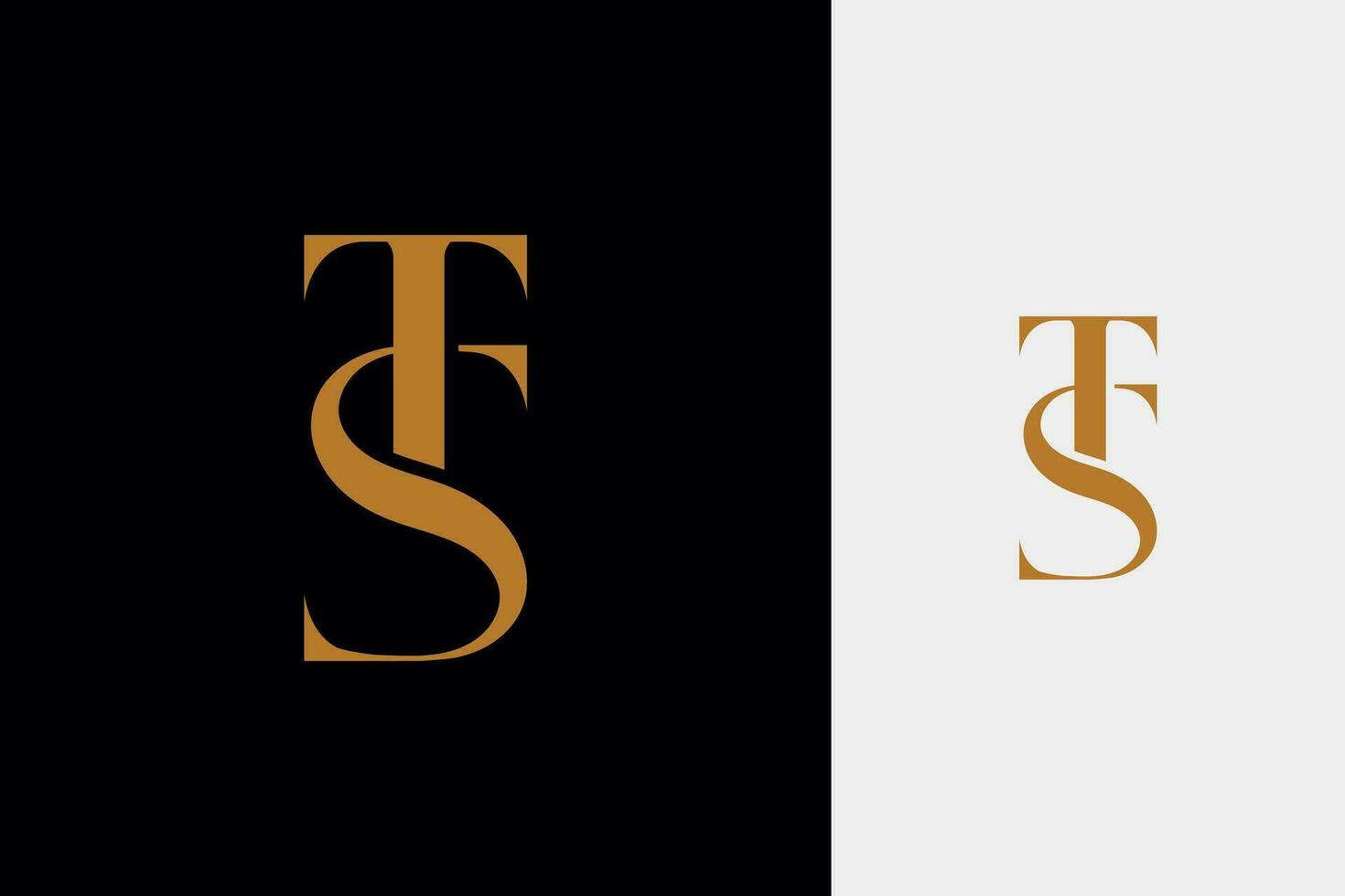 elegant simple minimal luxury serif font alphabet letter t combined with letter s logo design vector