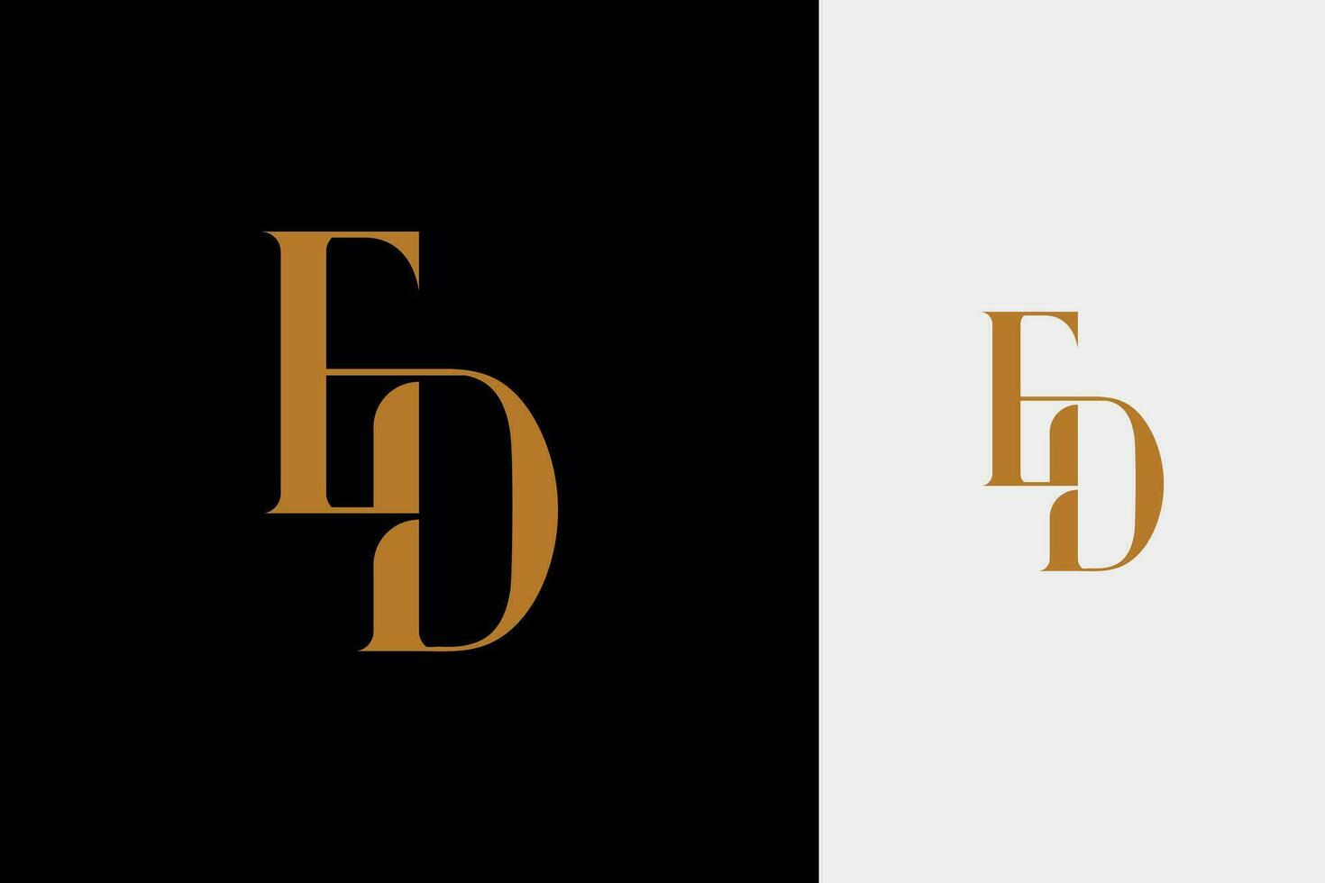 elegant simple minimal luxury serif font alphabet letter d combined with letter e logo design vector