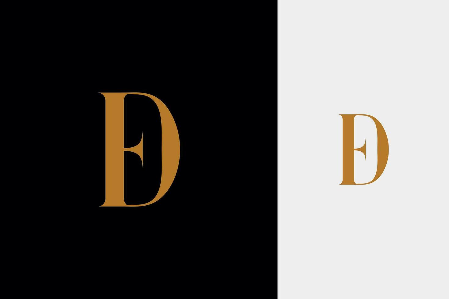 elegant simple minimal luxury serif font alphabet letter d combined with letter e logo design vector