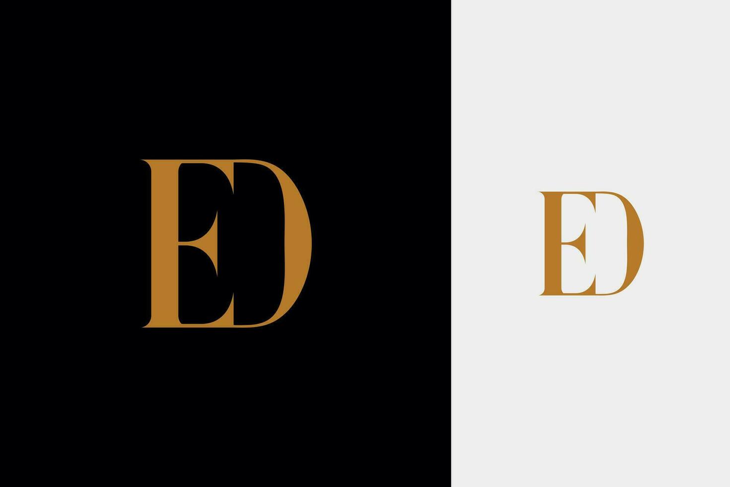 elegant simple minimal luxury serif font alphabet letter d combined with letter e logo design vector