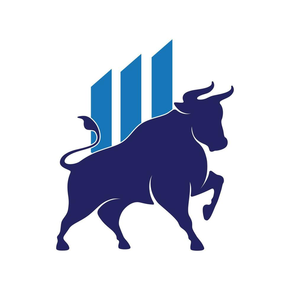 trade bull logo icon vector design template