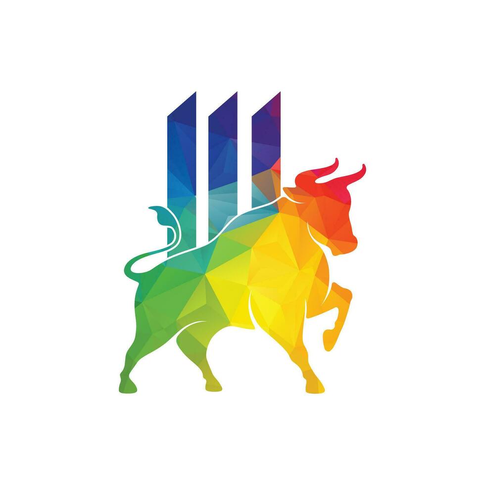 trade bull logo icon vector design template