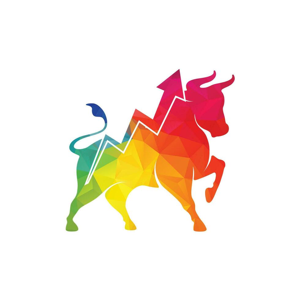 trade bull logo icon vector design template