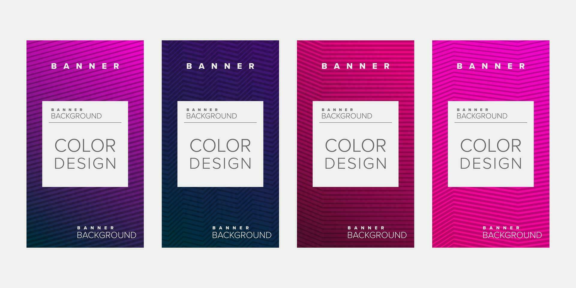 Background banner geometric line color design vector, vertical banner set vector