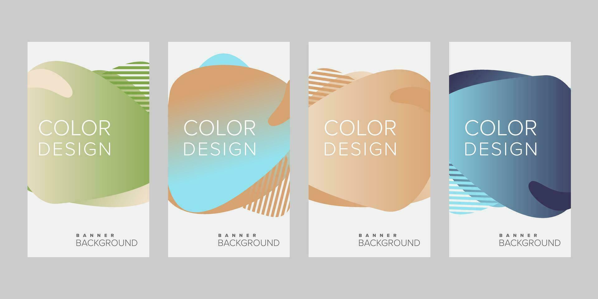 Abstract background banner gradient line color design vector, vertical banner set vector