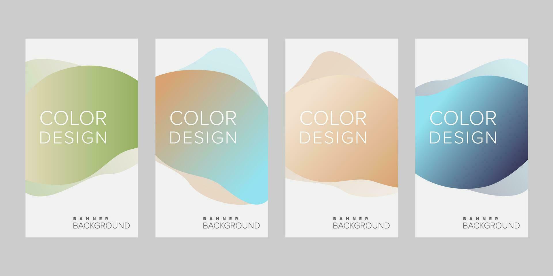 Abstract background banner gradient line color design vector, vertical banner set vector