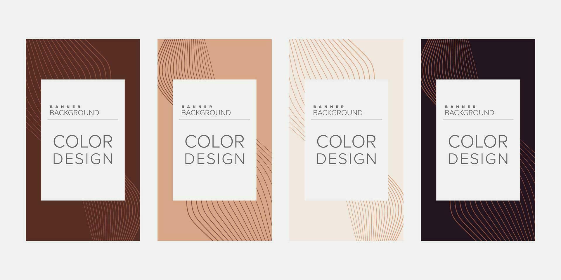 Abstract background banner wave line color design vector, vertical banner set vector