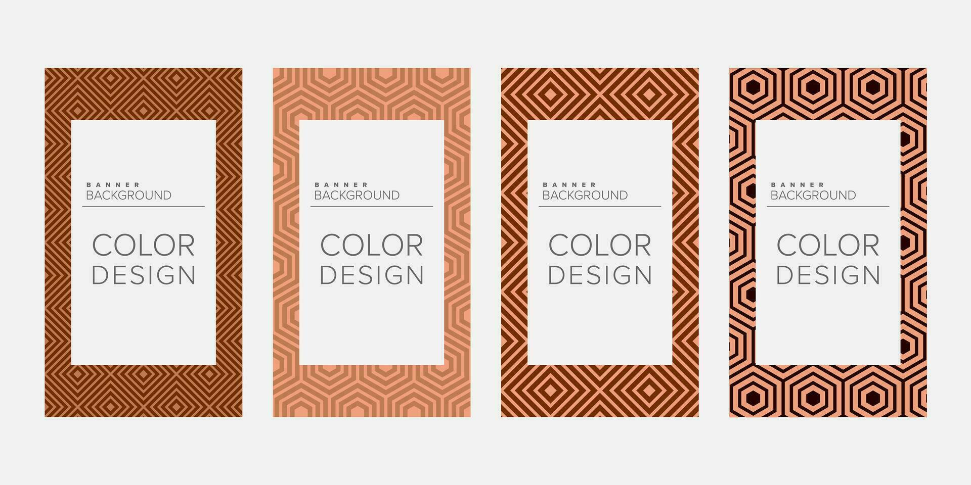 Background banner geometric line color design vector, vertical banner set vector