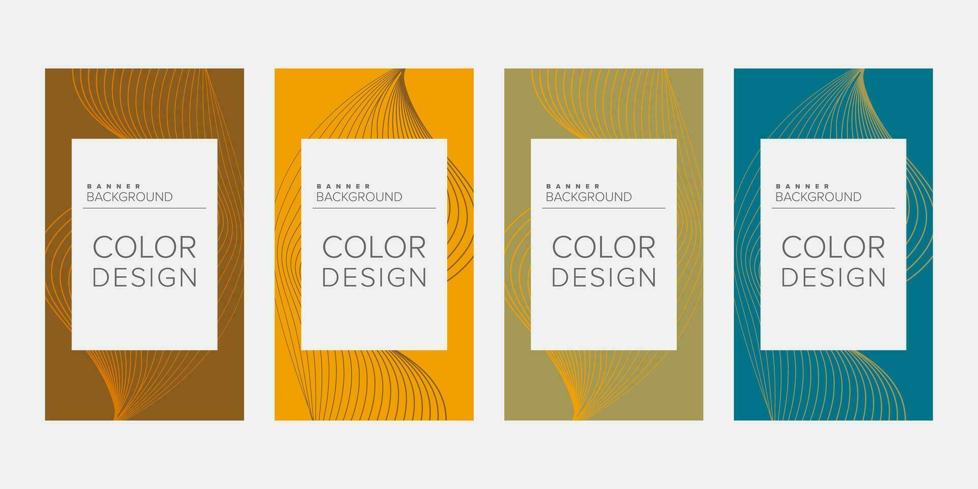 Abstract background banner wave line color design vector, vertical banner set vector