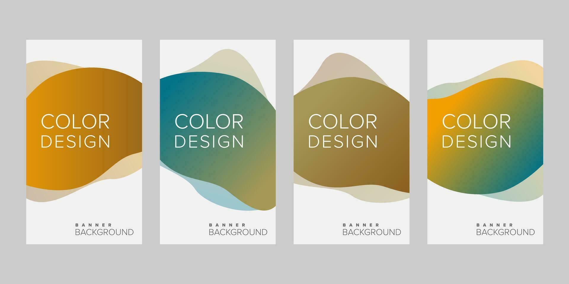 Abstract background banner gradient line color design vector, vertical banner set vector