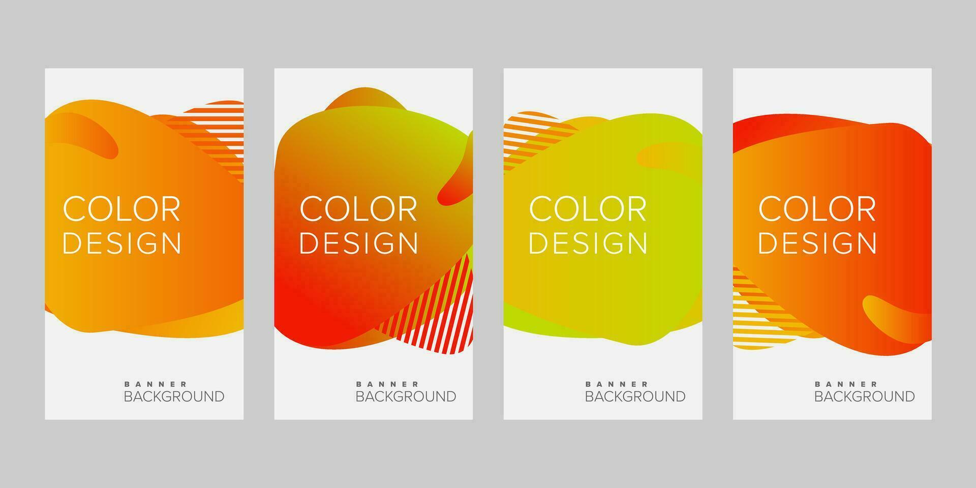 Abstract background banner gradient line color design vector, vertical banner set vector