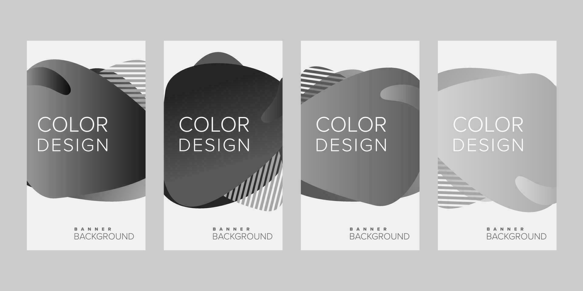 Abstract background banner gradient line color design vector, vertical banner set vector