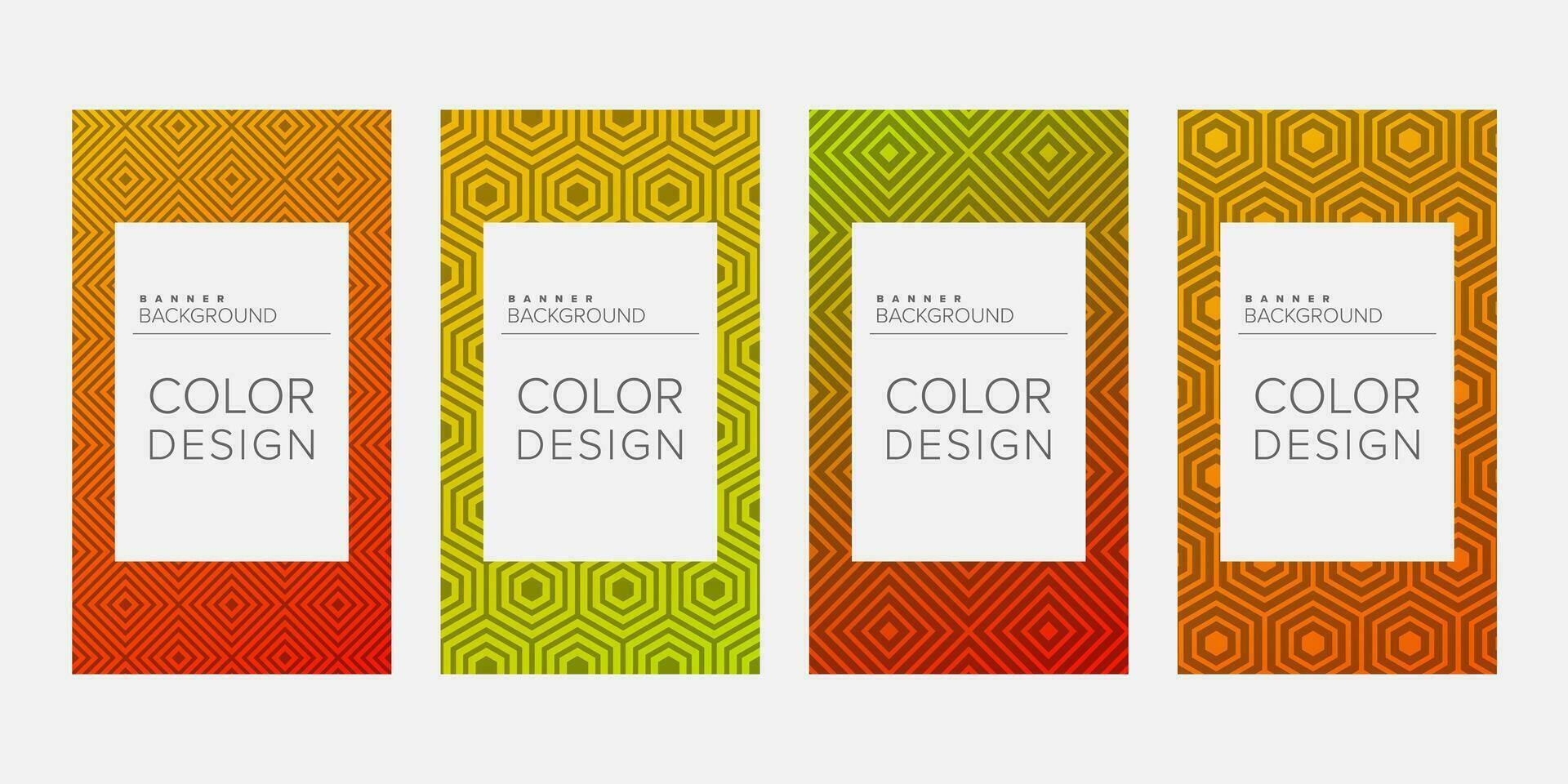 Background banner geometric line color design vector, vertical banner set vector