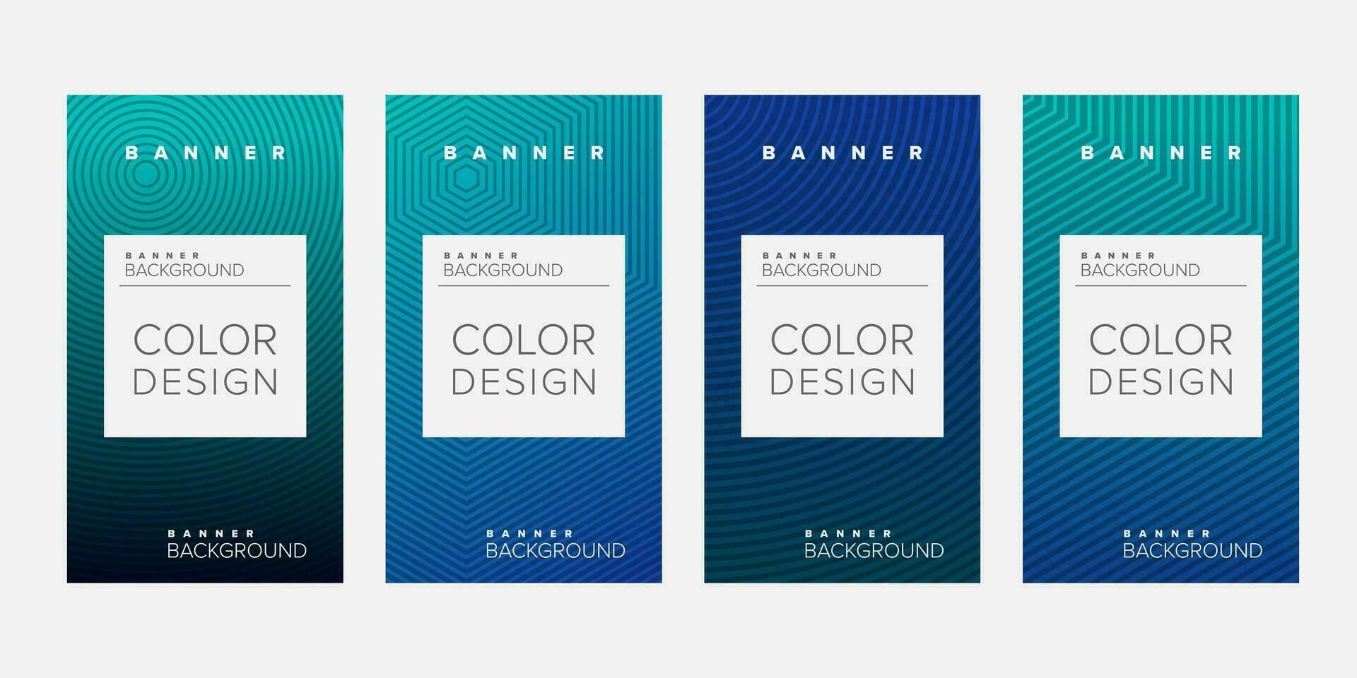 Background banner geometric line gradient color design vector, vertical banner set vector