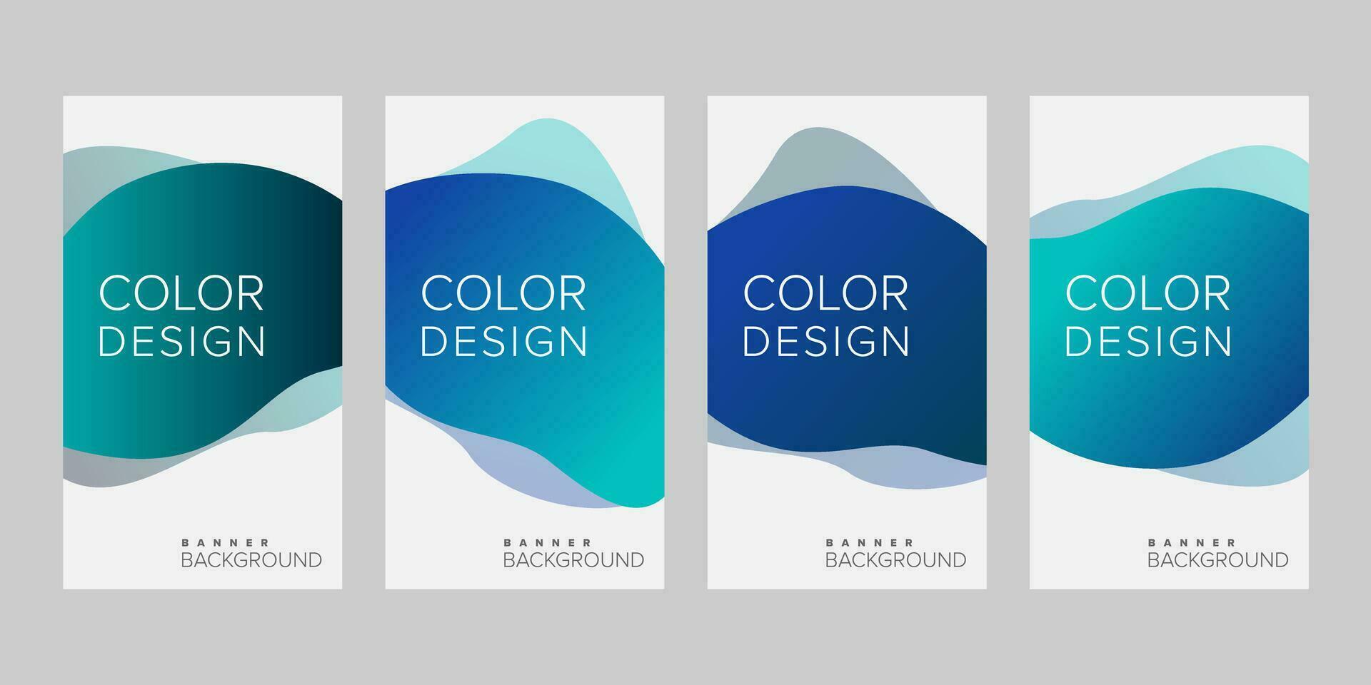 Abstract background banner gradient color design vector, vertical banner set vector