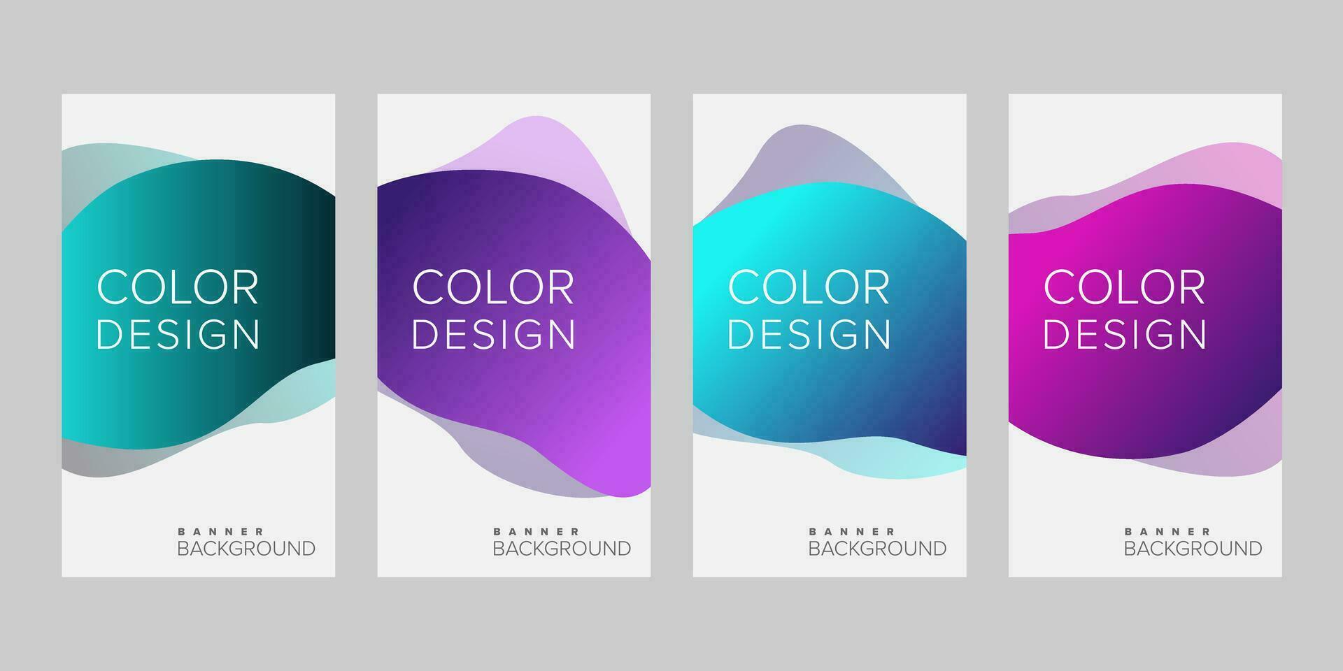 Abstract background banner gradient color design vector, vertical banner set vector