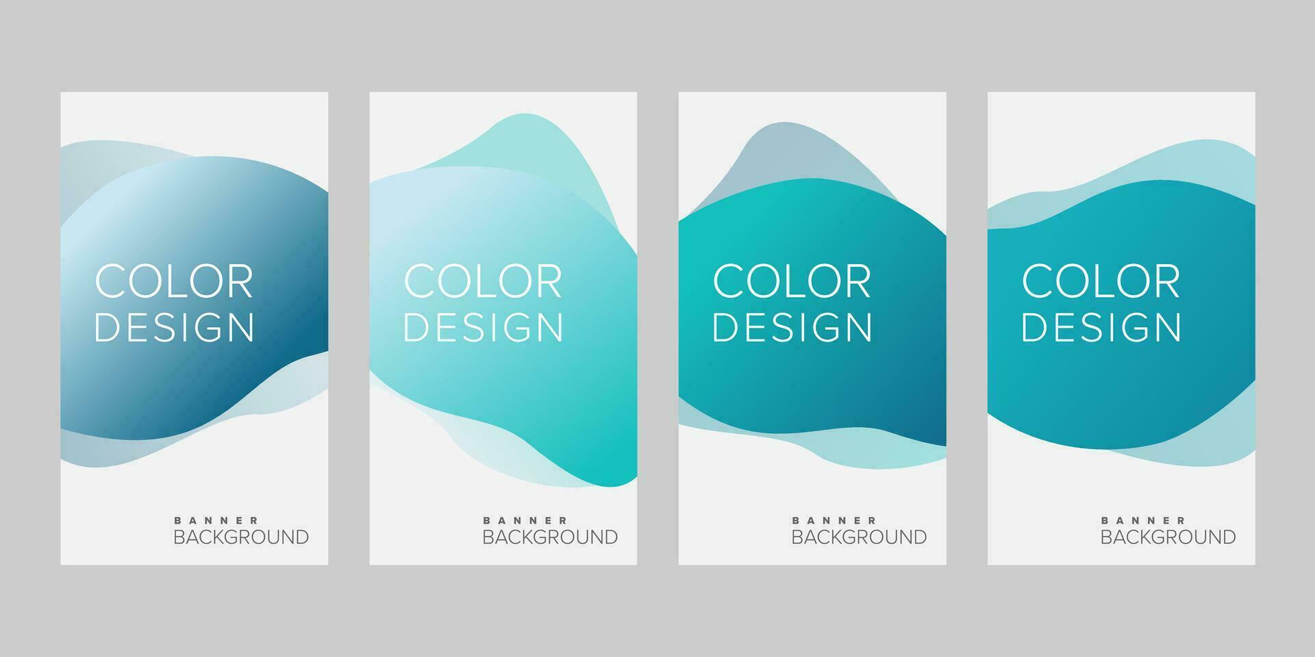Abstract background banner gradient color design vector, vertical banner set vector
