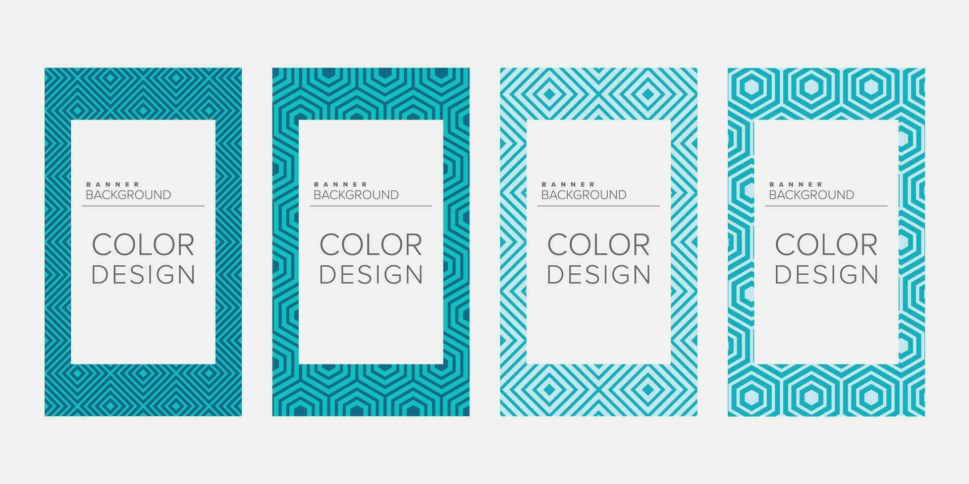 Background banner geometric line color design vector, vertical banner set vector