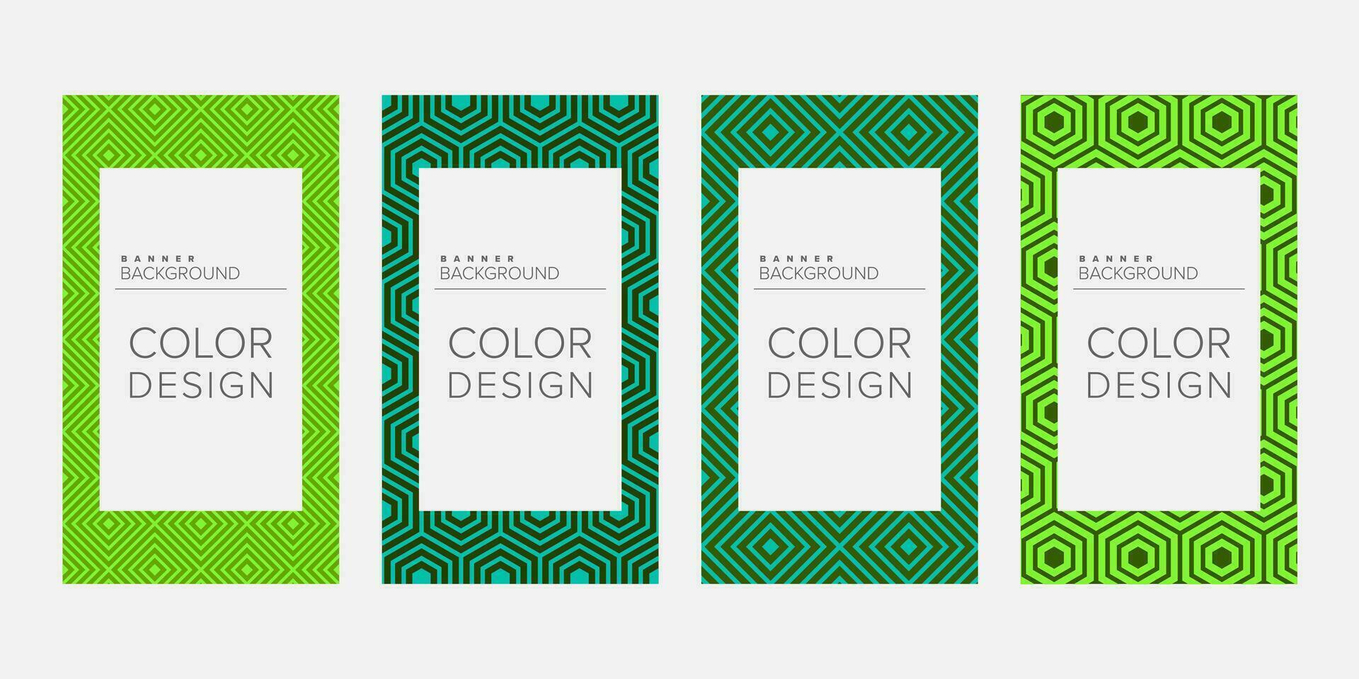 Background banner geometric line color design vector, vertical banner set vector