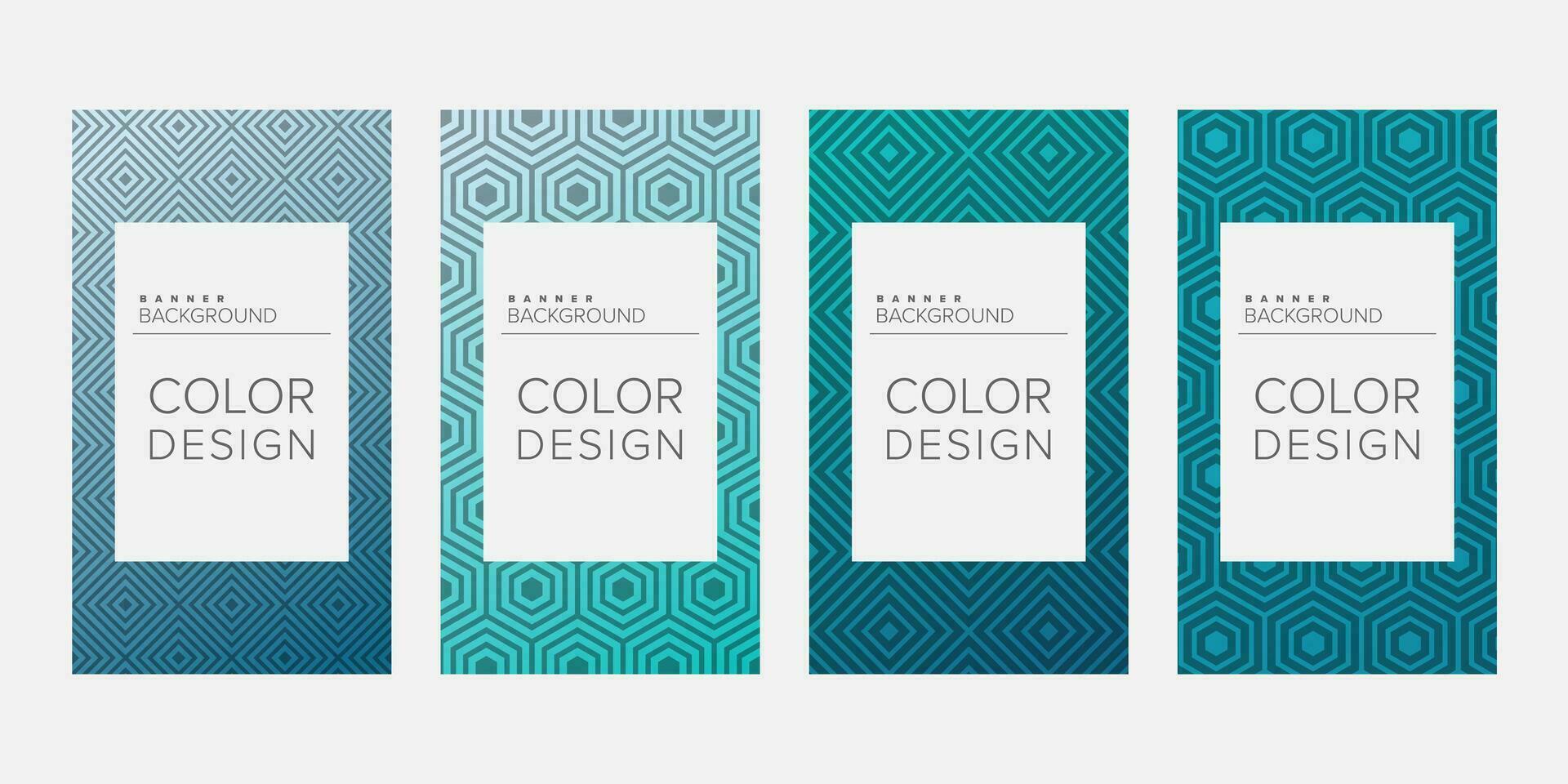 Background banner geometric line gradient color design vector, vertical banner set vector