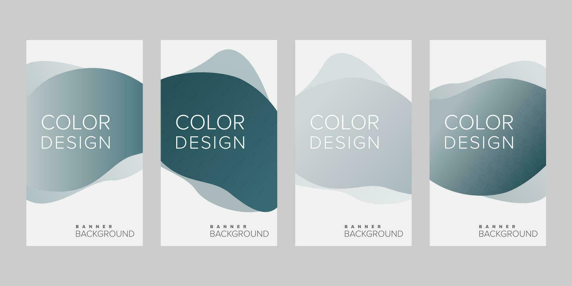 Abstract background banner gradient color design vector, vertical banner set vector