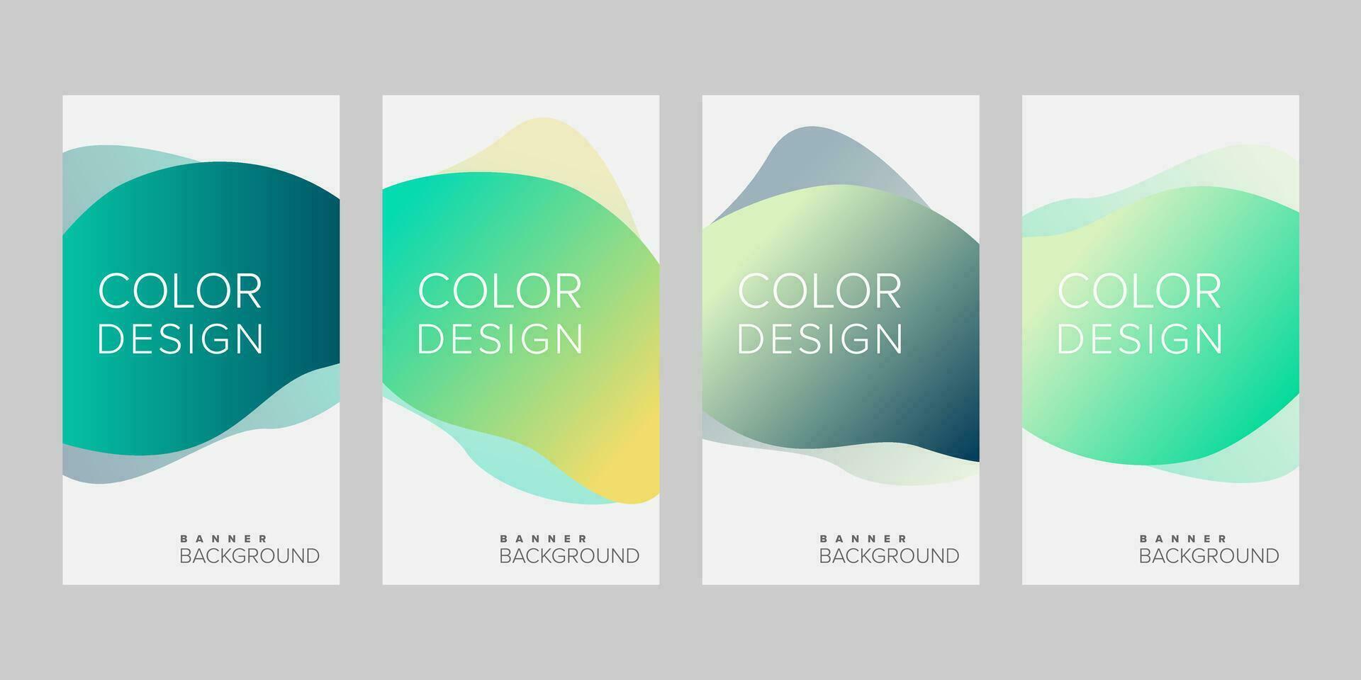 Abstract background banner gradient color design vector, vertical banner set vector