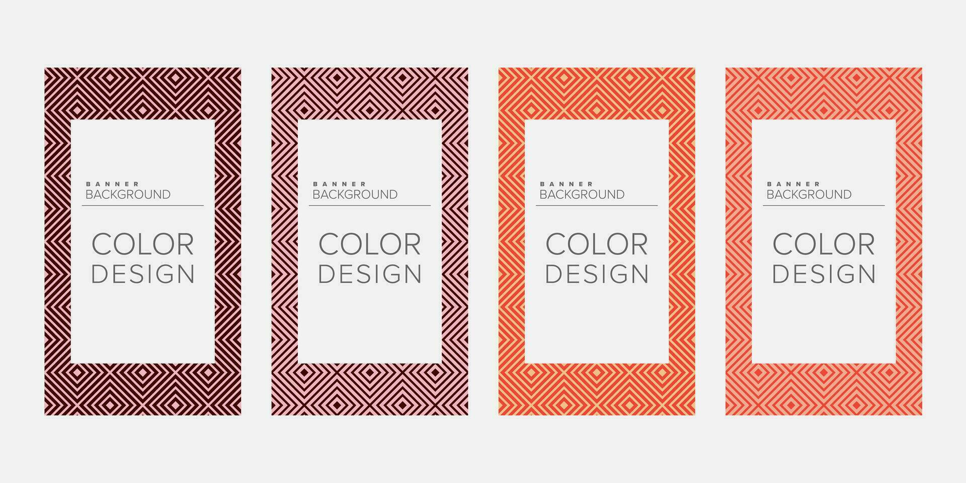 Background banner geometric line color design vector, vertical banner set vector