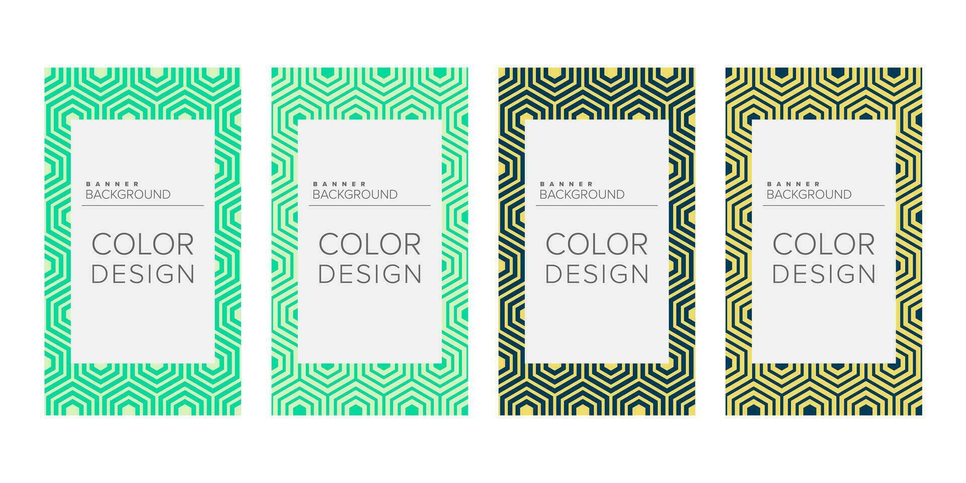 Background banner geometric line color design vector, vertical banner set vector