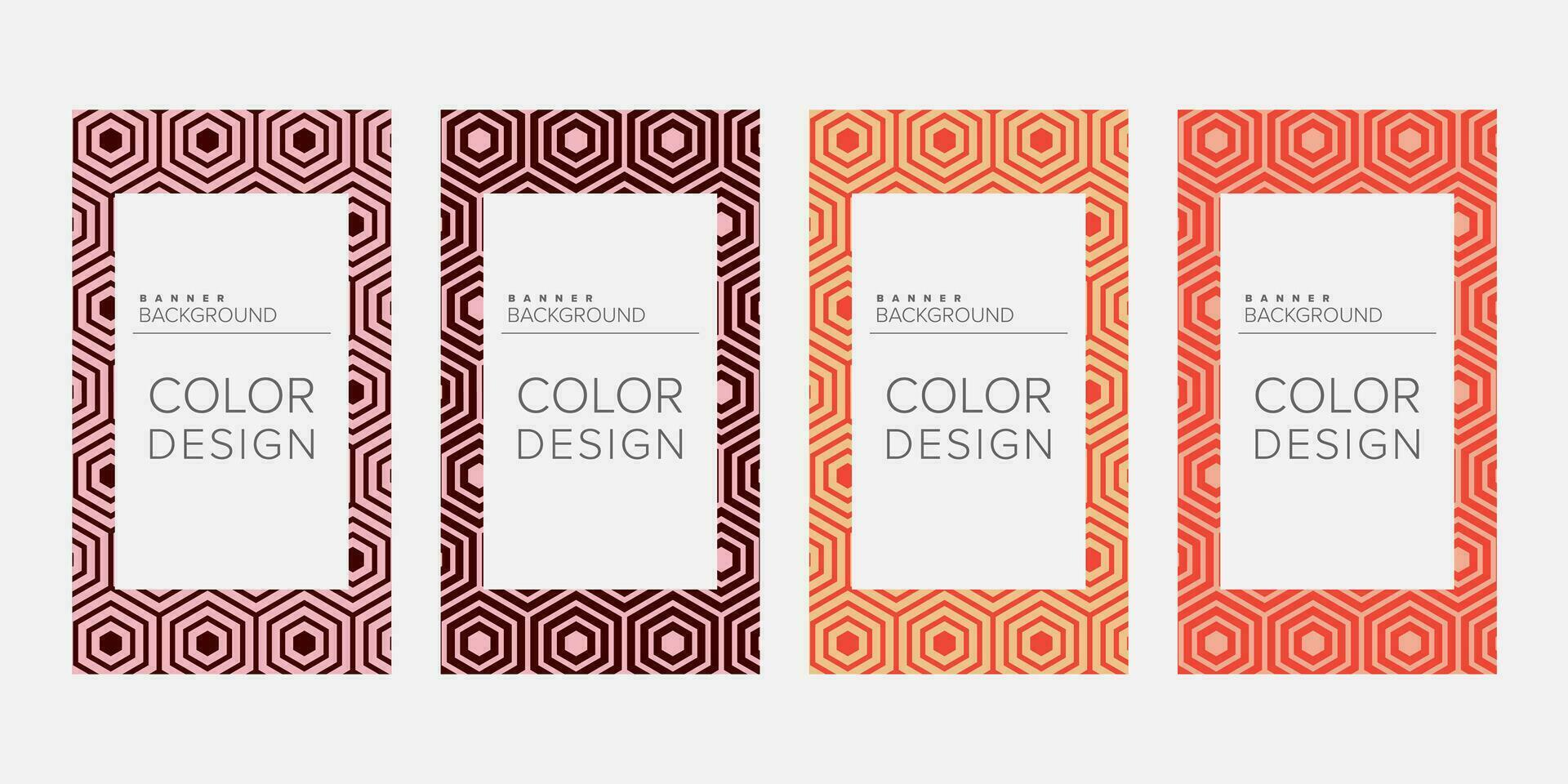 Background banner geometric line color design vector, vertical banner set vector