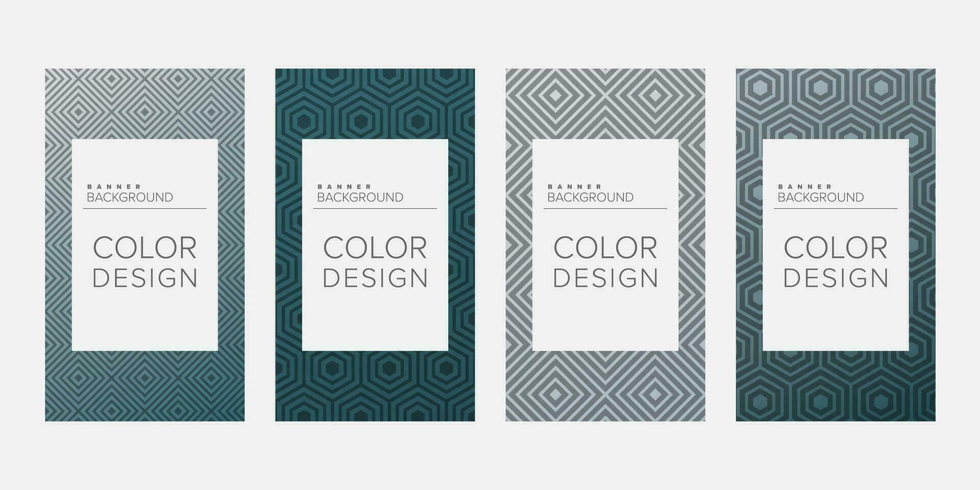 Background banner geometric line gradient color design vector, vertical banner set vector