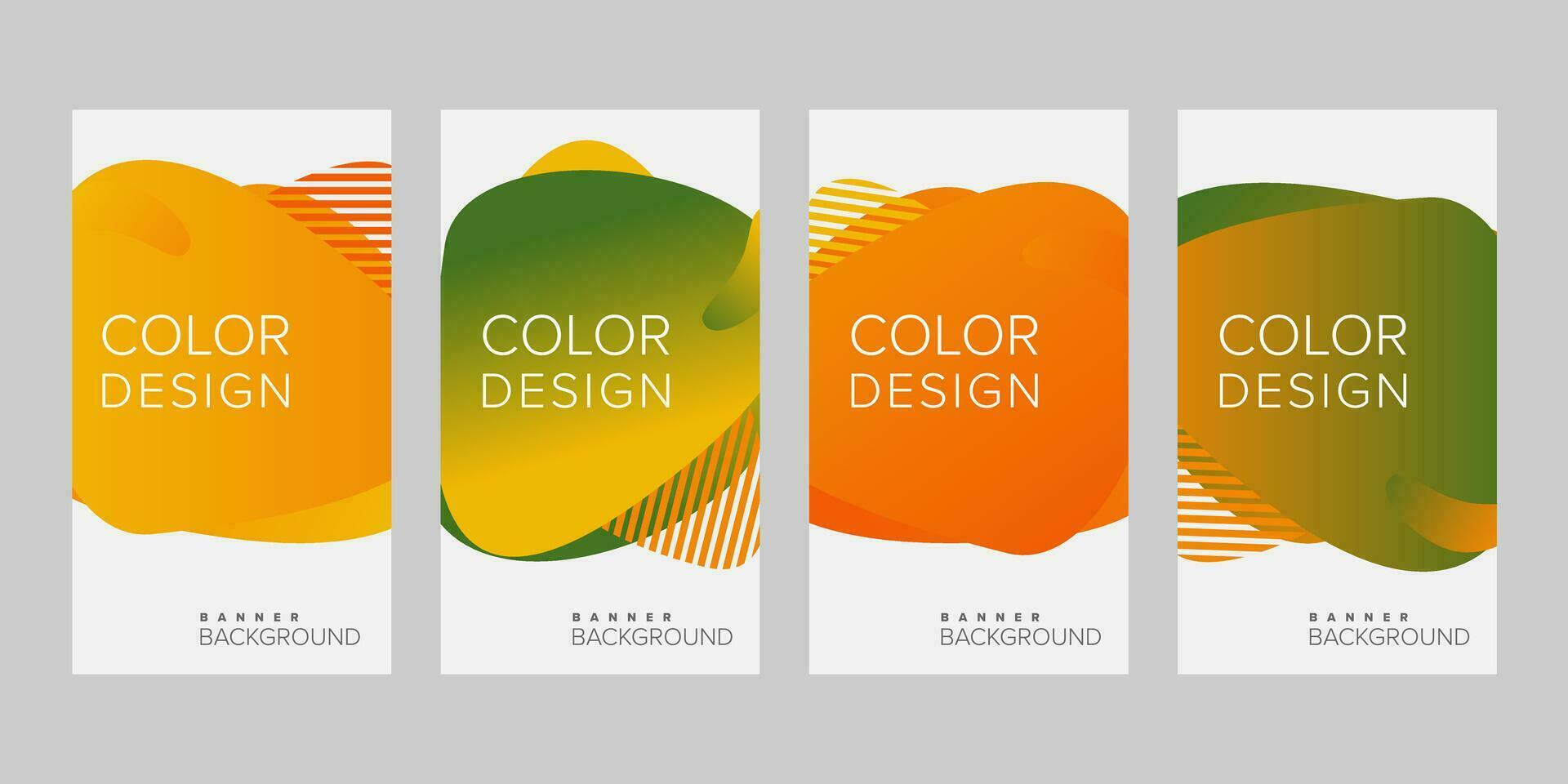 Abstract background banner gradient color design vector, vertical banner set vector