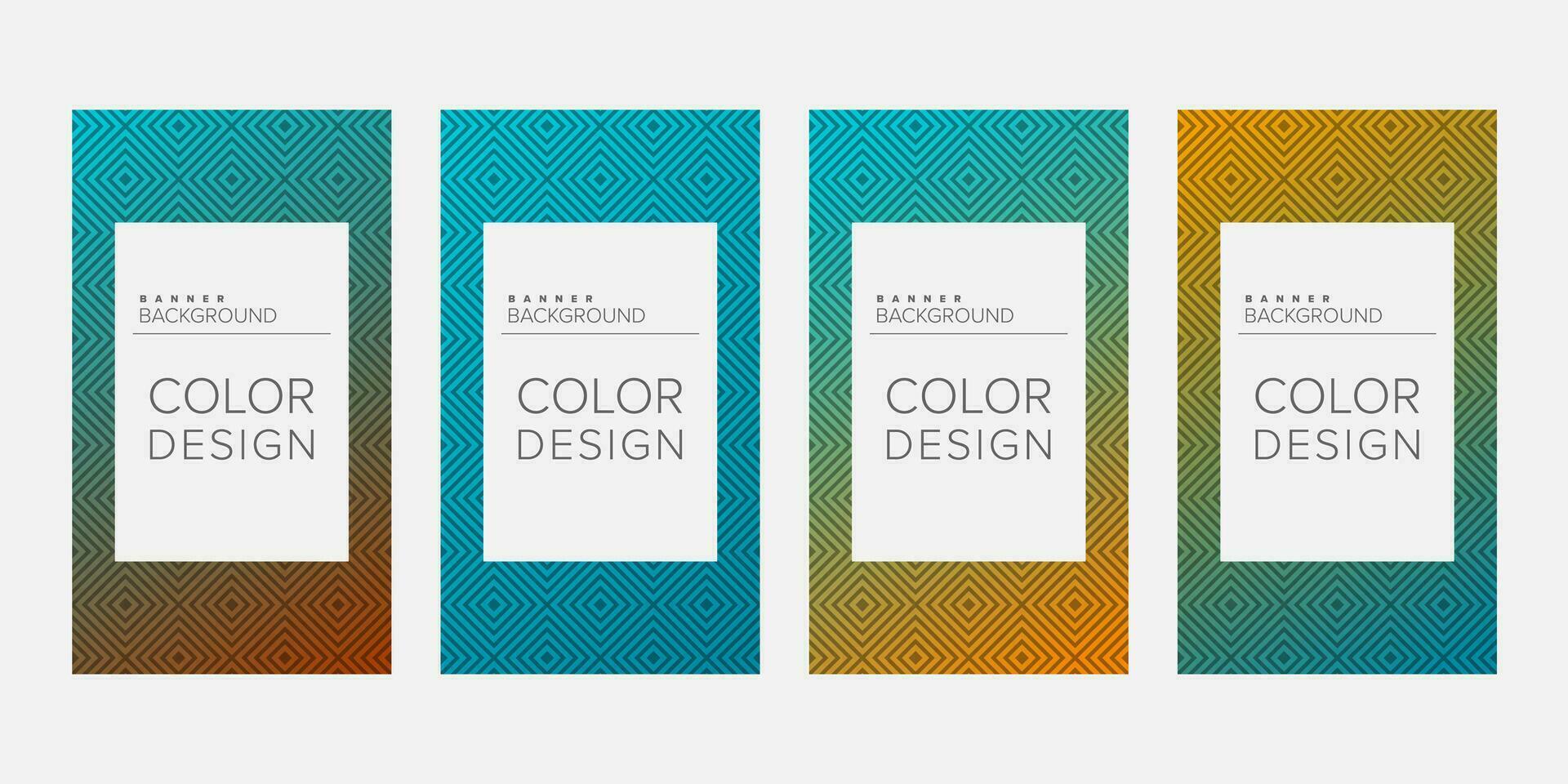 Background banner geometric line gradient color design vector, vertical banner set vector