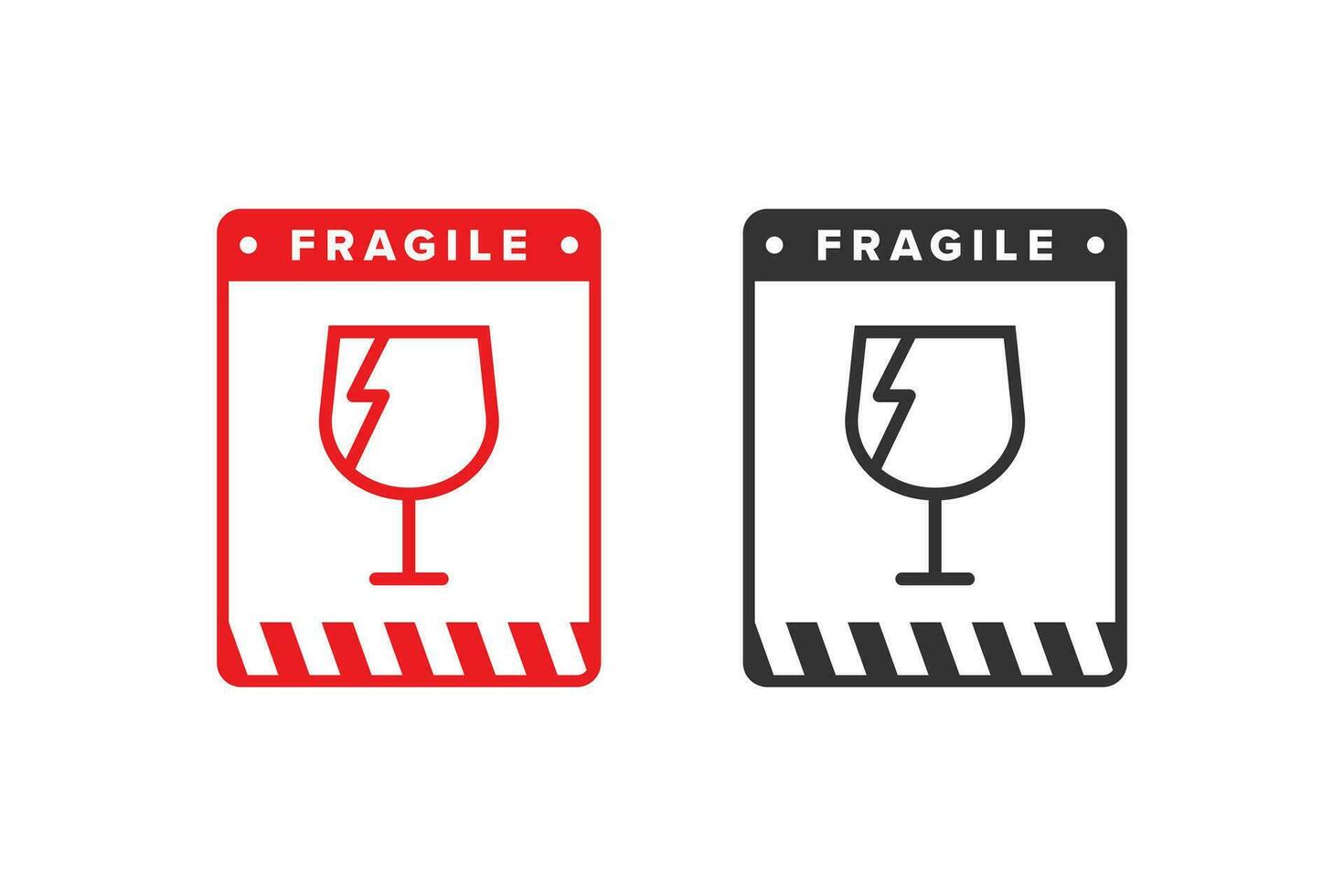 Fragile icon sign red color vector design