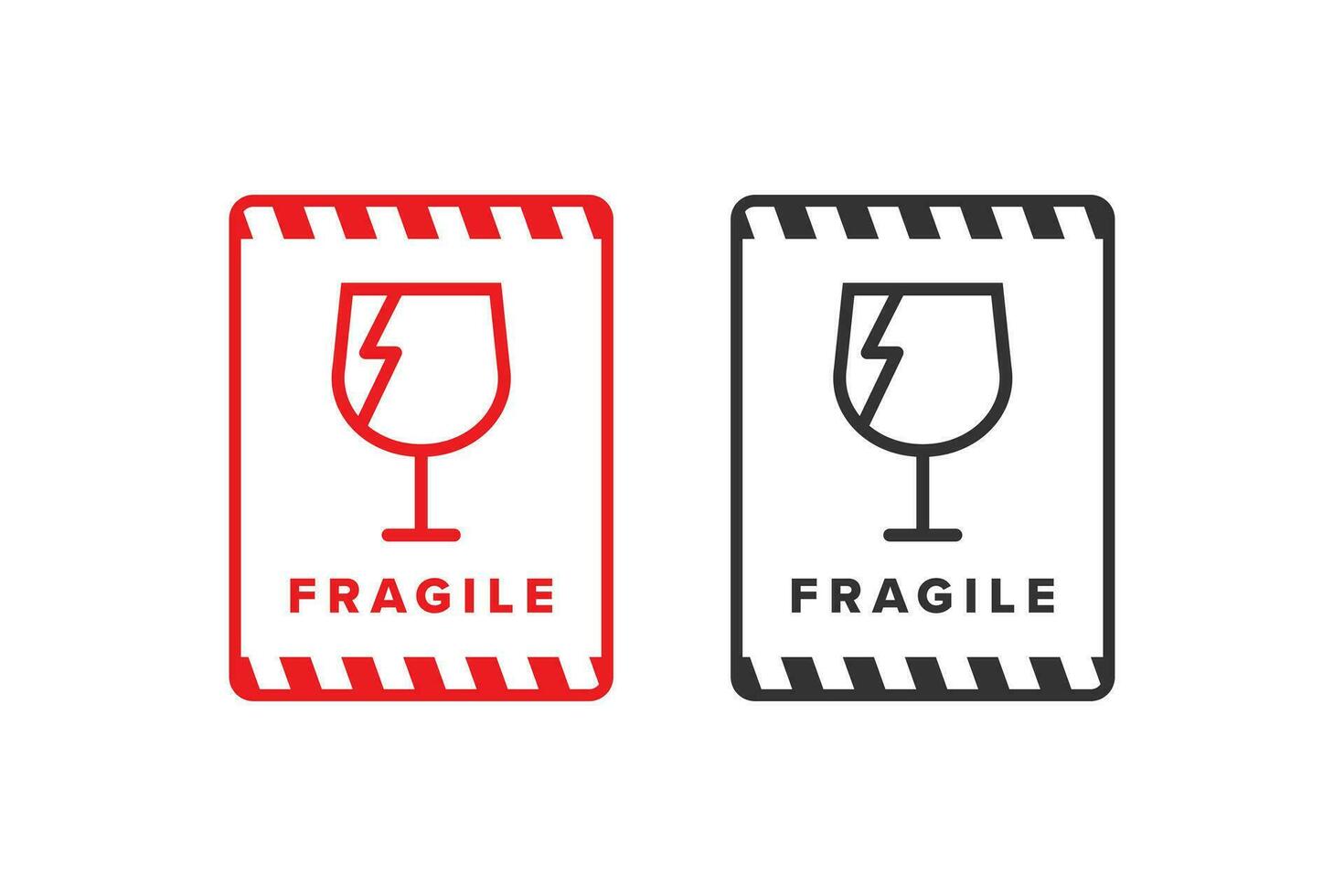 Fragile icon sign red color vector design