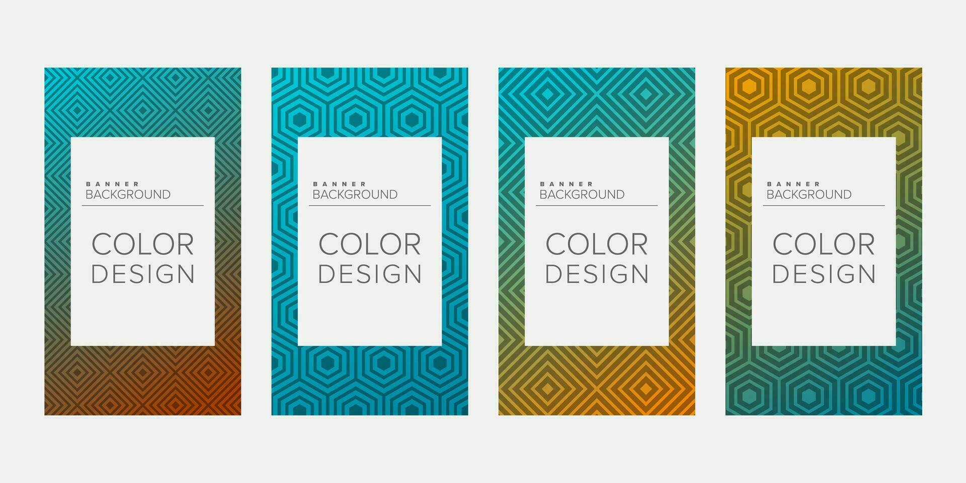 Background banner geometric line gradient color design vector, vertical banner set vector