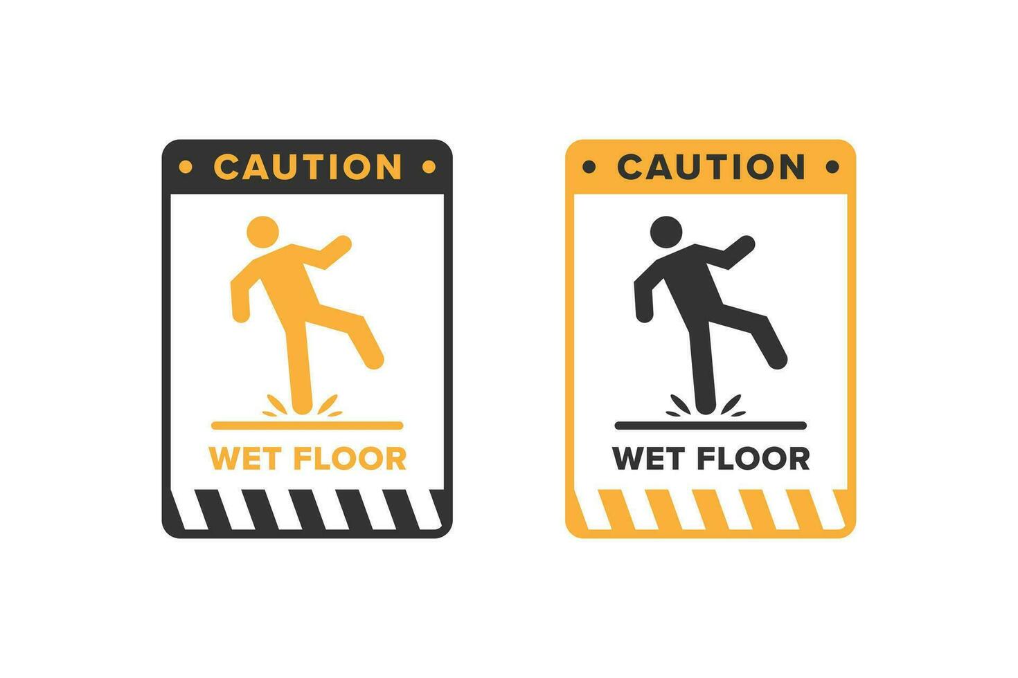 Wet floor icon vector design, signboard caution icon wet or slippery floor