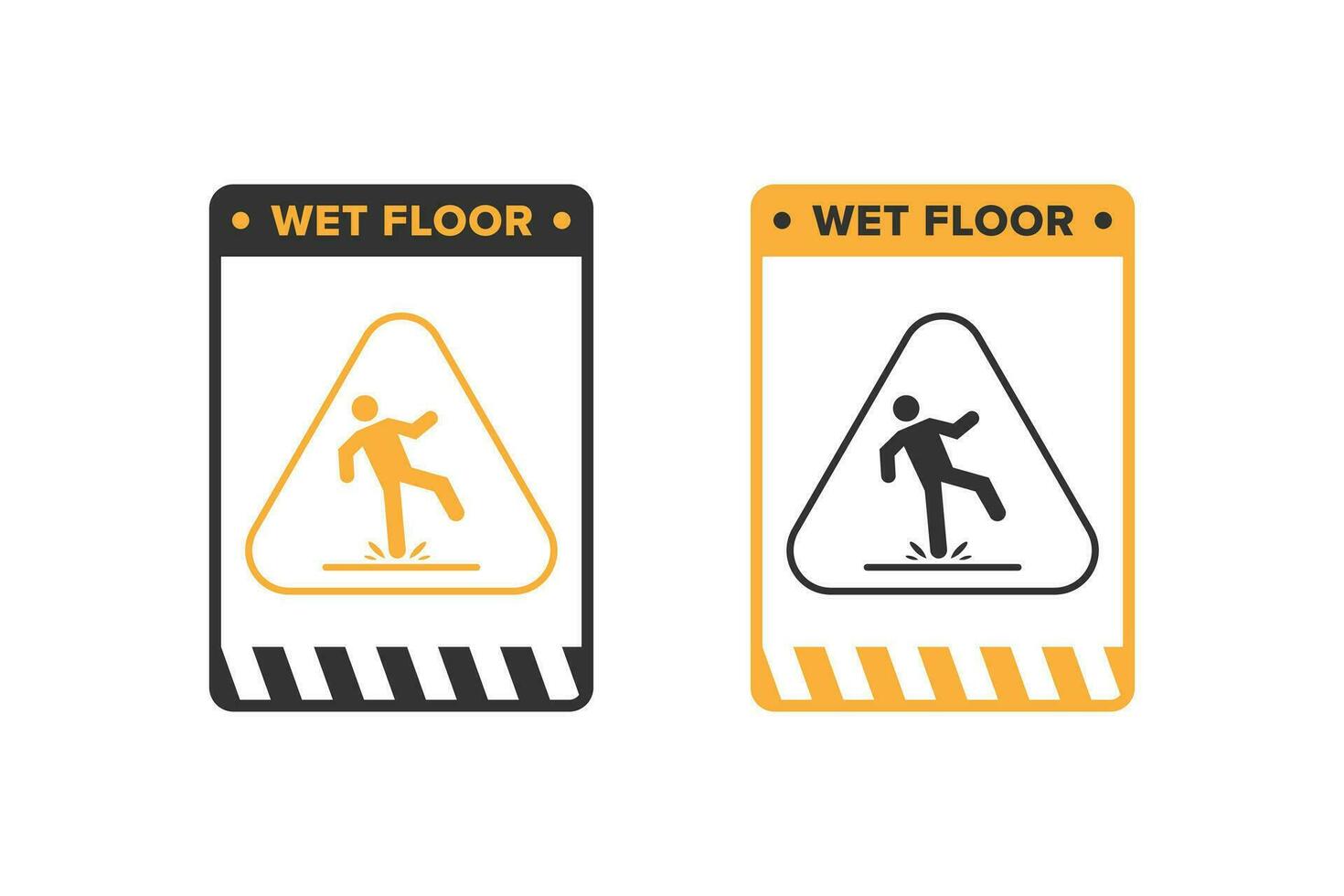 Wet floor icon vector design, signboard caution icon wet or slippery floor