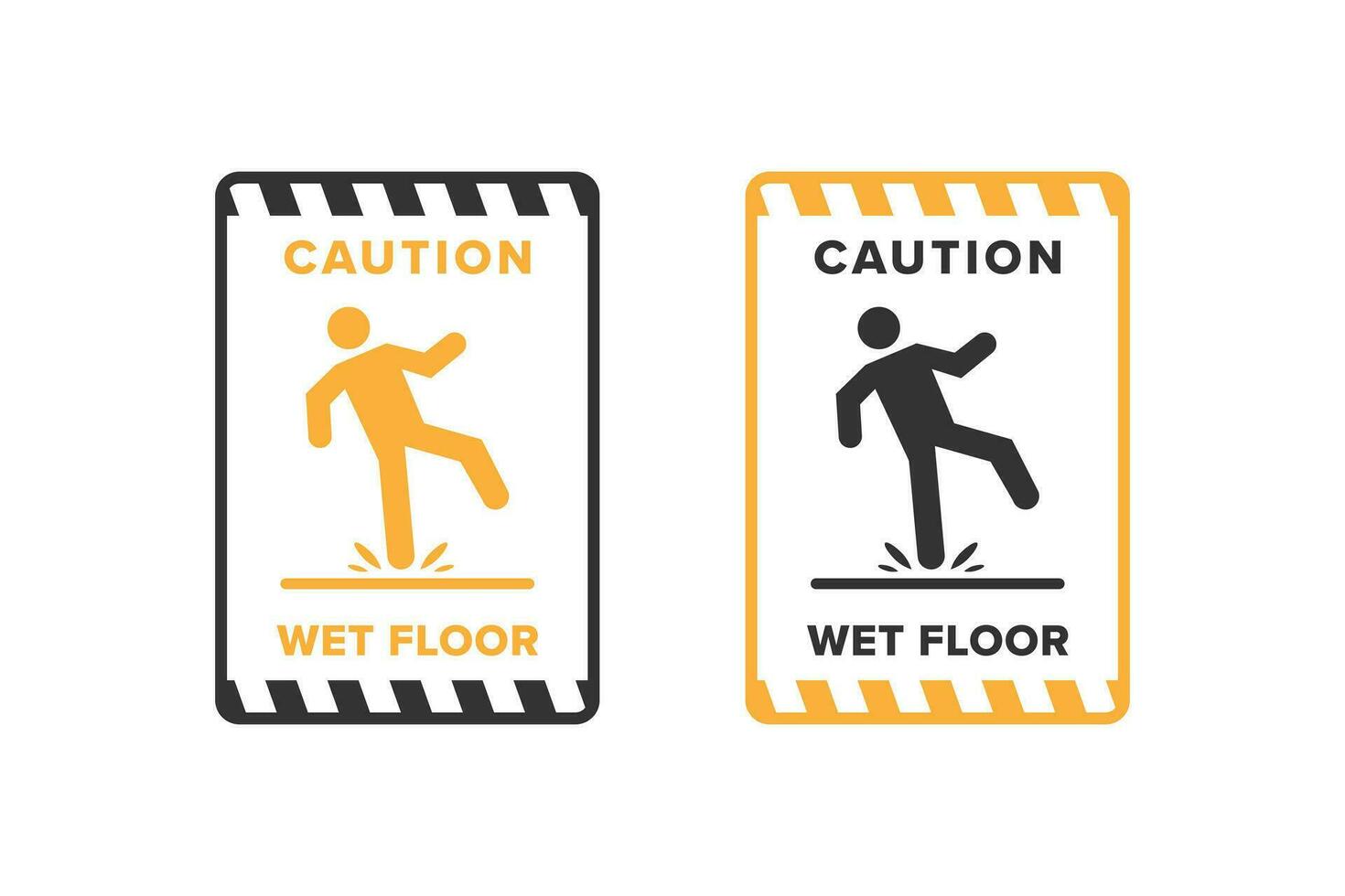 Wet floor icon vector design, signboard caution icon wet or slippery floor
