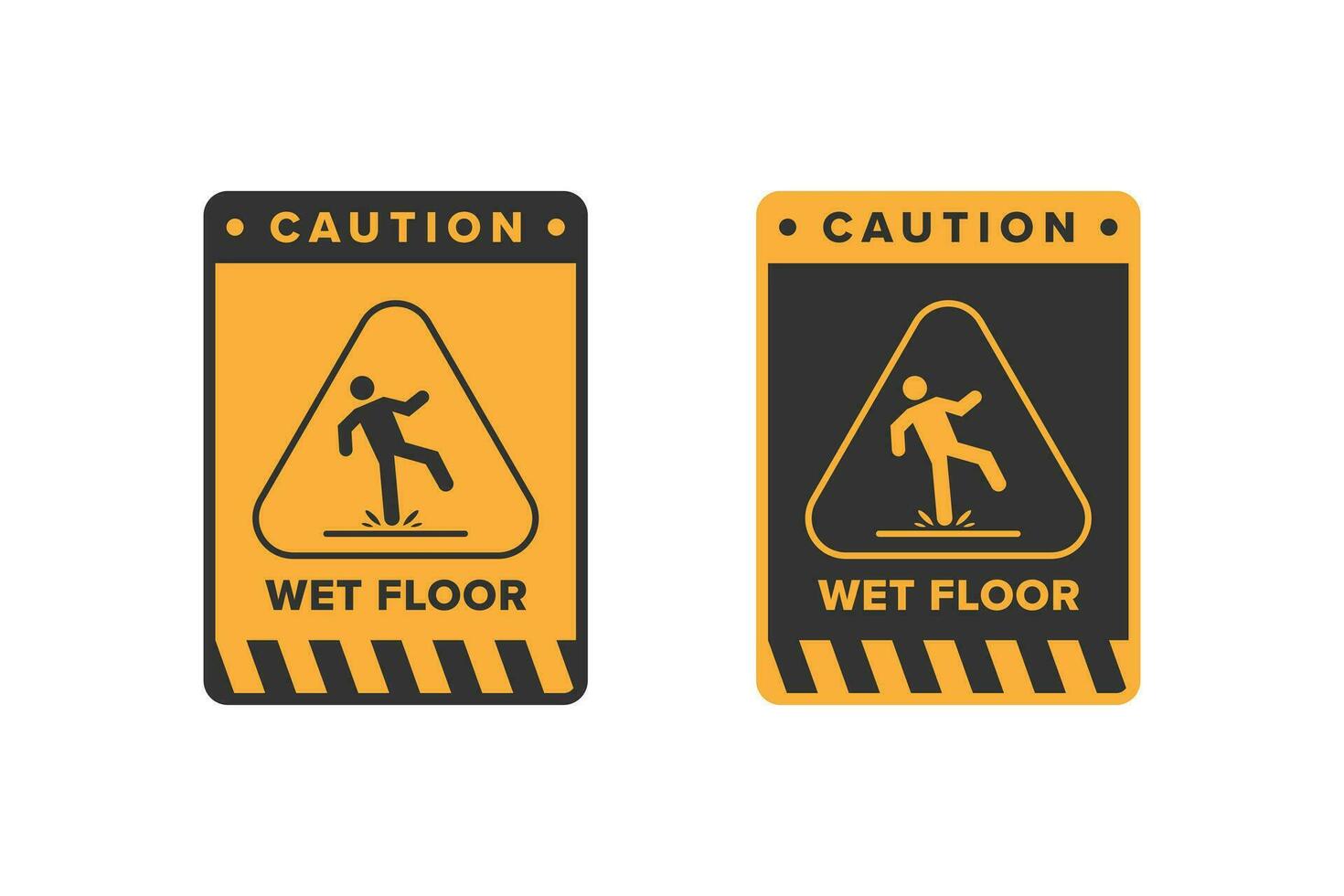 Wet floor icon vector design, signboard caution icon wet or slippery floor