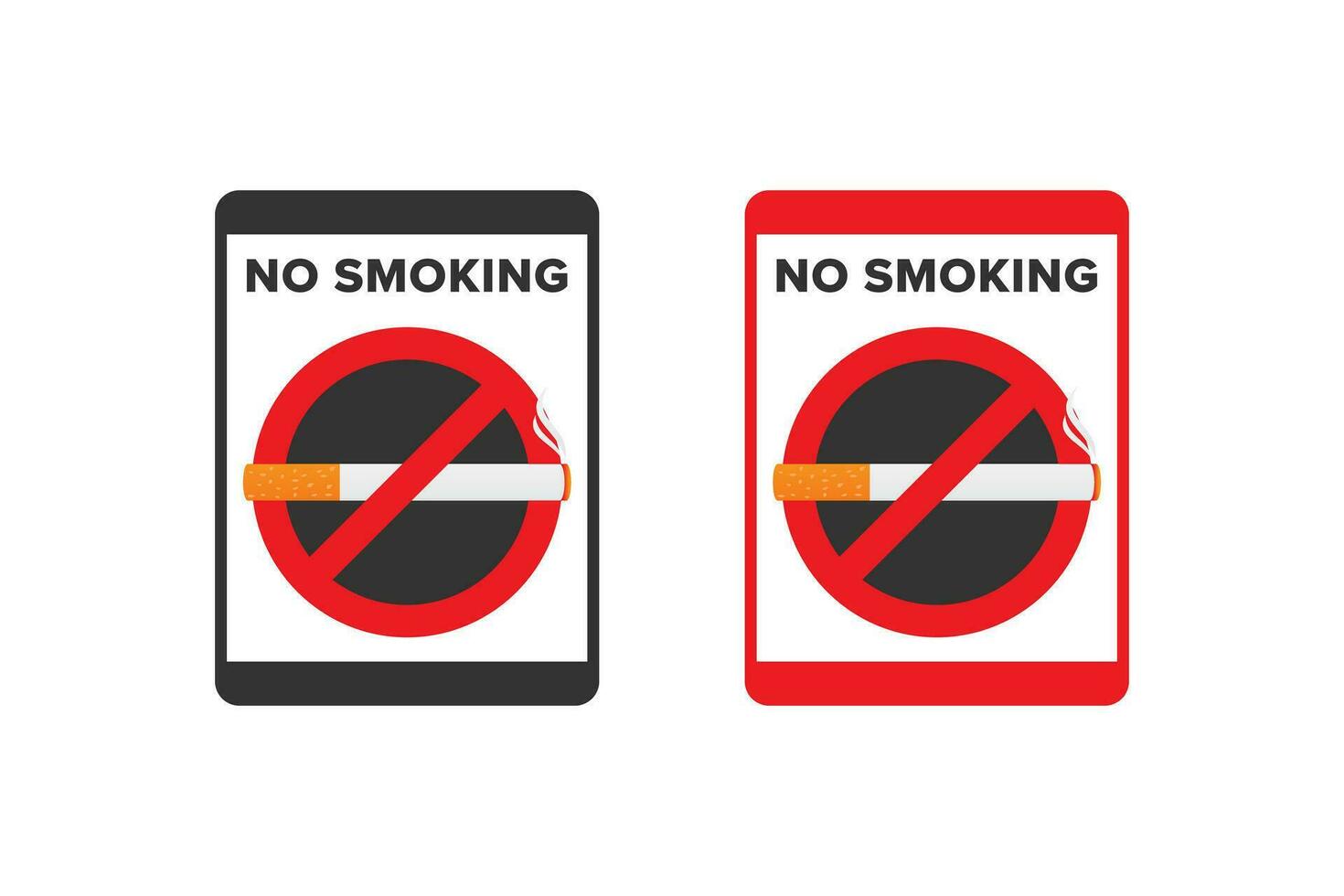 No de fumar icono firmar vector diseño, No de fumar zona icono tablero rojo color