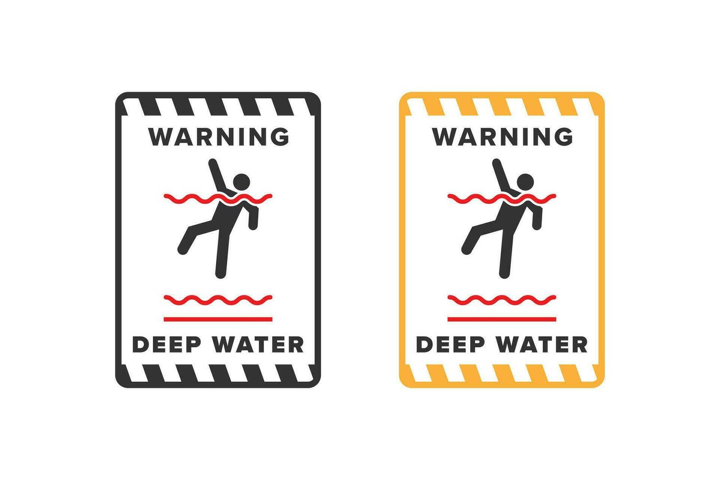 Deep water icon sign vector design, icon board warning not to swim because the water is very deep