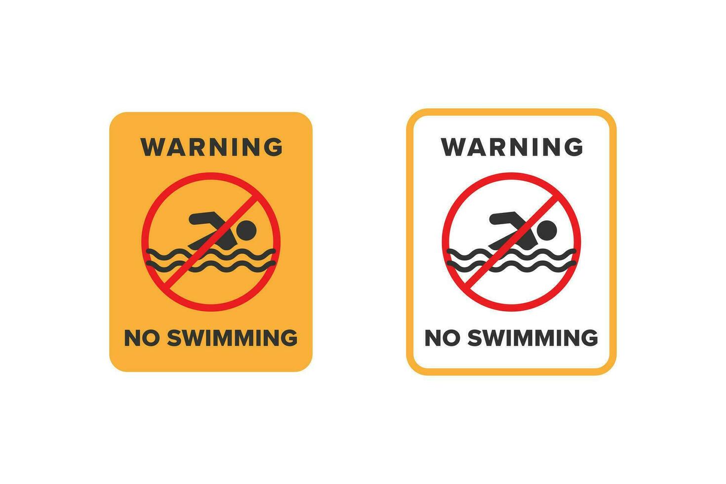 No nadando icono firmar vector diseño, peligroso zona icono tablero para nadando actividad