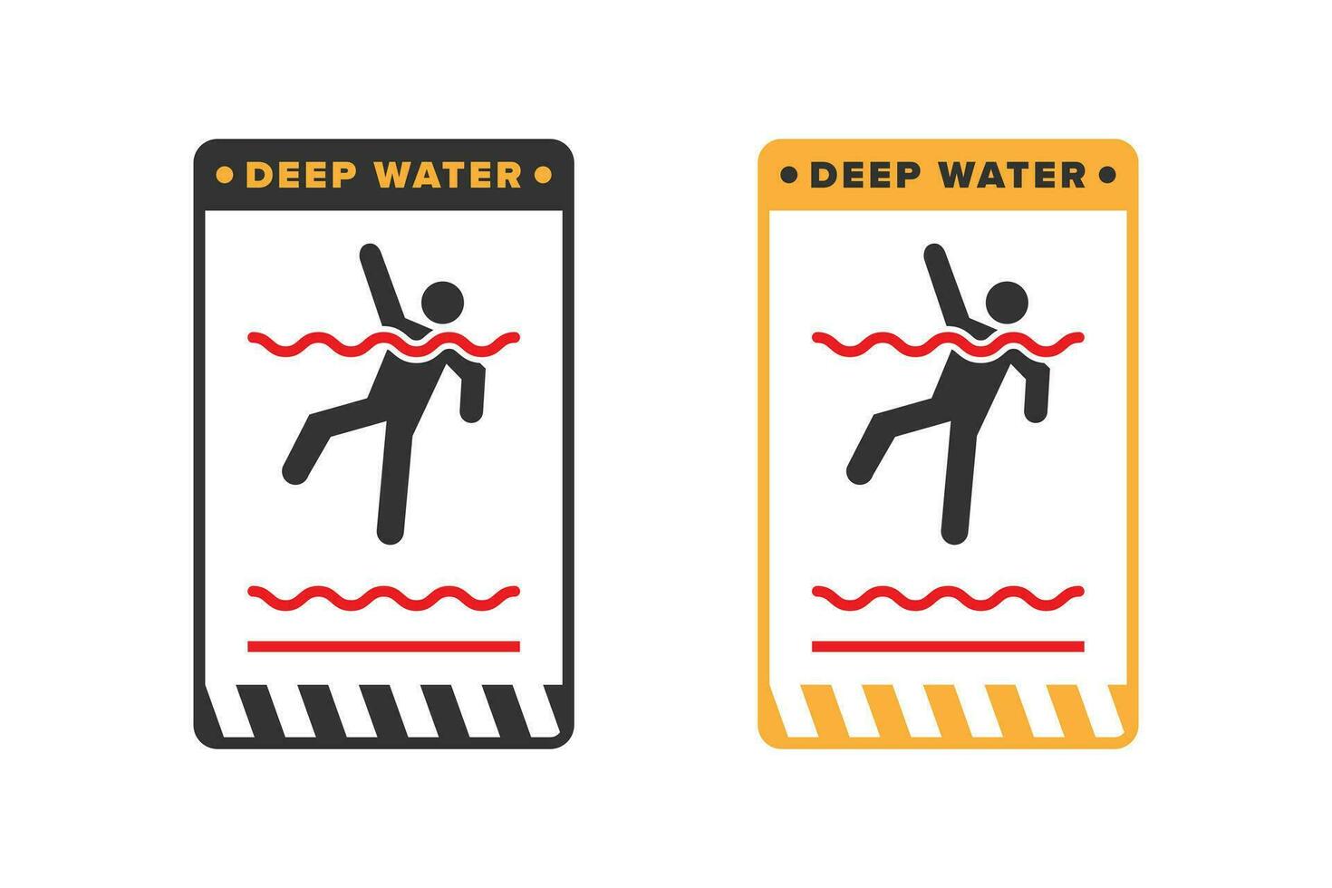 Deep water icon sign vector design, icon board warning not to swim because the water is very deep