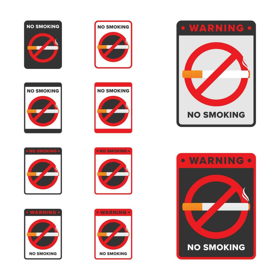 No smoking icon sign vector design, no smoking area icon board red color