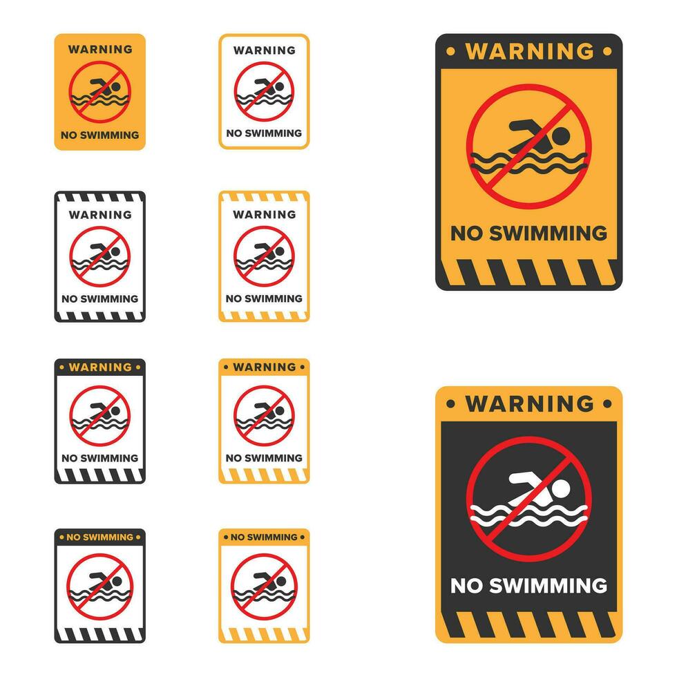 No swimming icon sign vector design, dangerous area icon board for swimming activity