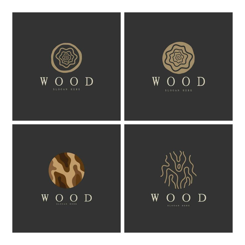 wood logo template icon illustration design vector, used for wood factories, wood plantations, log processing, wood furniture, wood warehouses with a modern minimalist concept vector