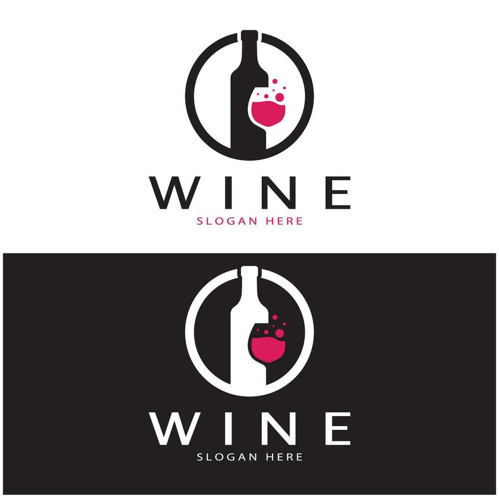 plantilla de diseño de logotipo de vino ilustración vectorial de icono-vector vector