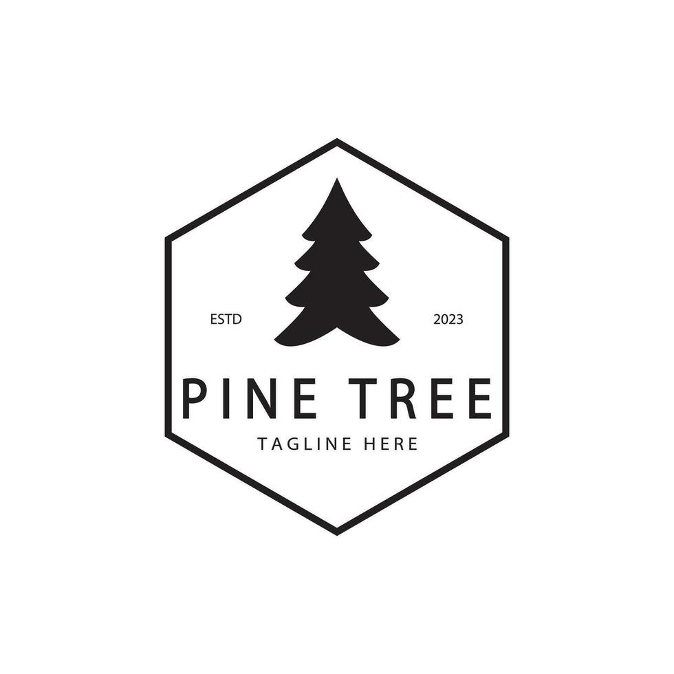 simple pine or fir tree logo,evergreen.for pine forest,adventurers,camping,nature,badges and business.vector vector