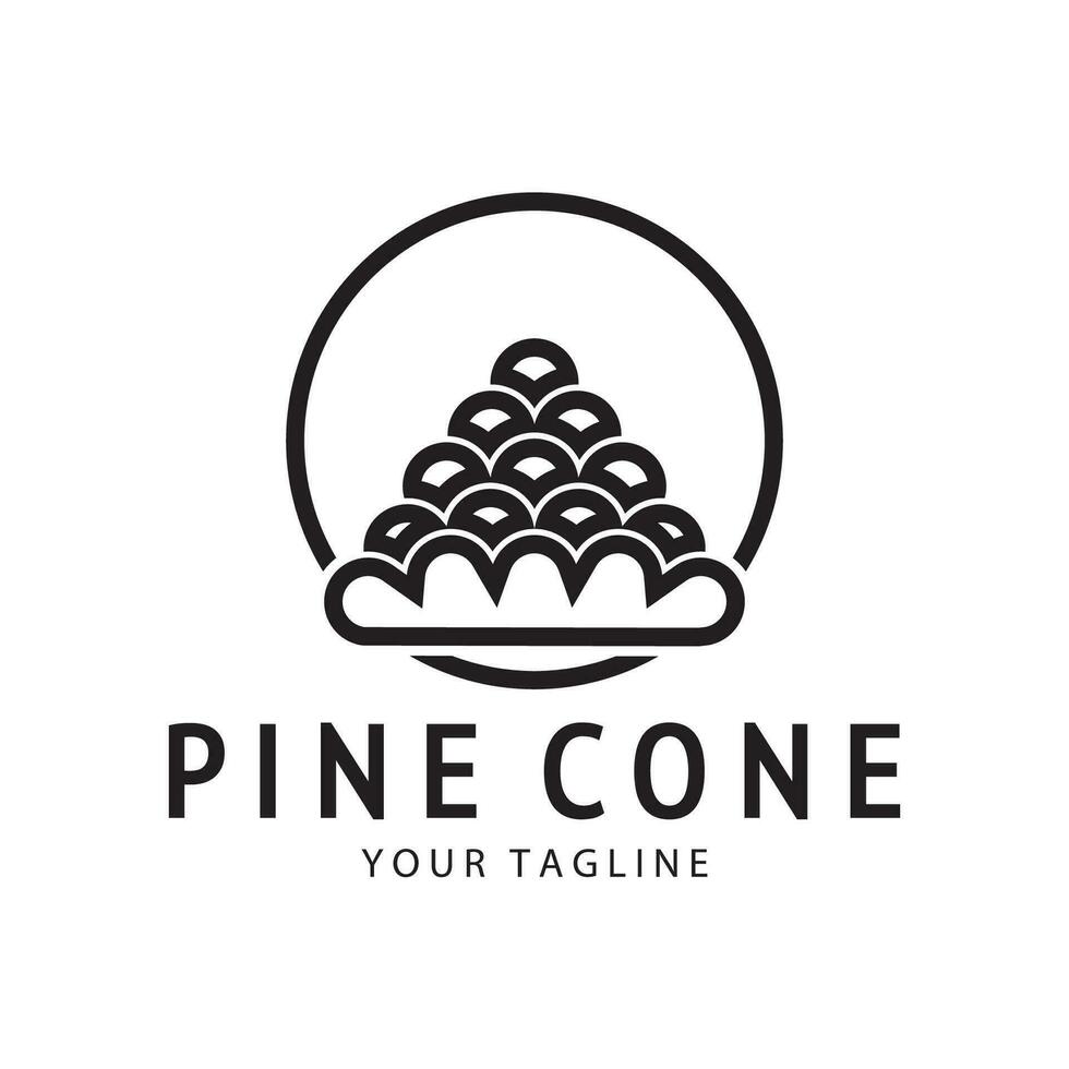 abstract simple pinecone logo design,for business,badge,emblem,pine plantation,pine wood industry,yoga,spa,vector vector