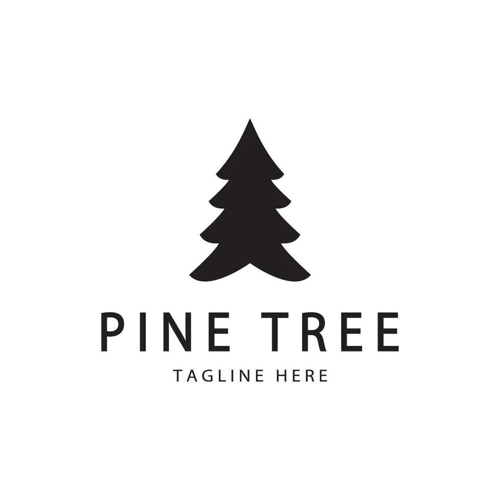 simple pine or fir tree logo,evergreen.for pine forest,adventurers,camping,nature,badges and business.vector vector